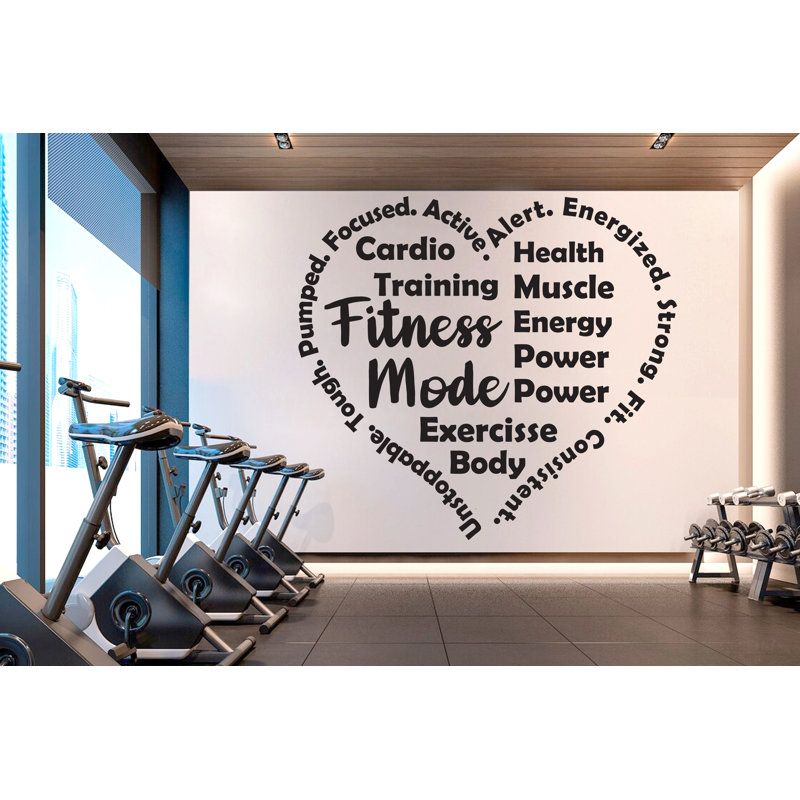 Adhésif décoratif forme physique, mots inspirants, décalcomanie de gymnastique à la maison, collage de remise en forme, art mural de gymnastique