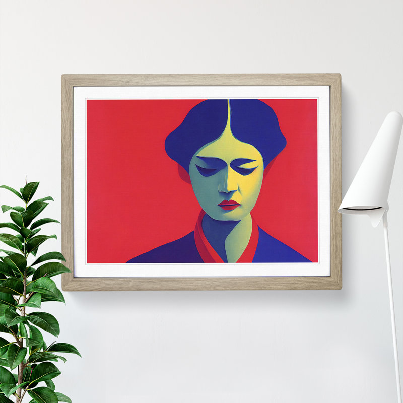 XH1022-10291X Woman Modern Art Vol.1 Abstract - Single Picture Frame Print, 25cm H x 34cm W x 2cm D, Oak Framed