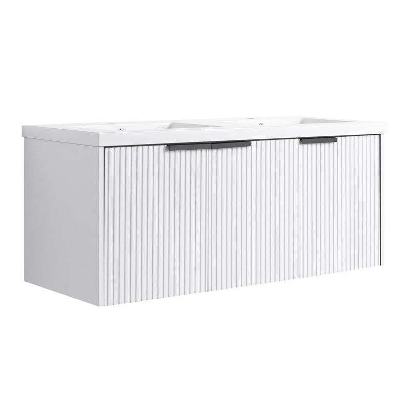Meuble-lavabo mural de luxe en résine durable de style moderne