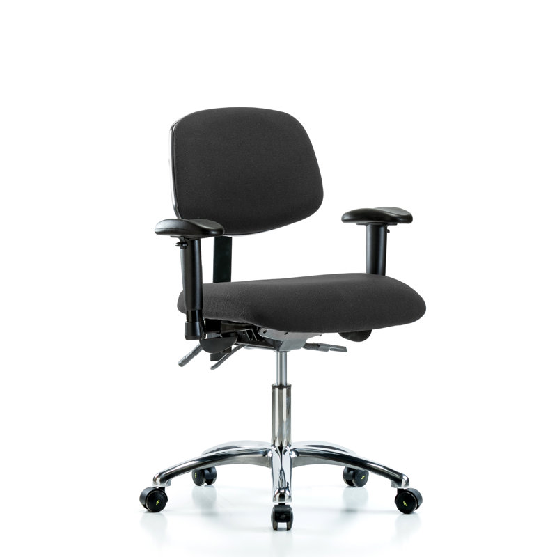 Chaise de travail ergonomique Aolaith, Noir, Roulettes