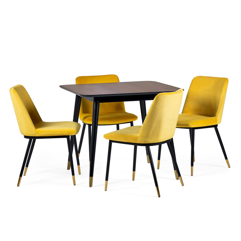 Gerson 4 - Person Dining Set, Yellow