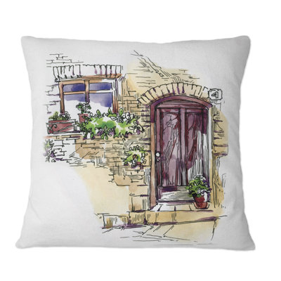 Coussin décoratif rétro imprimé Old Europe View III