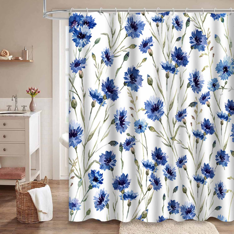 Rideau de douche avec 12 crochets, L 72 po x l 78 po