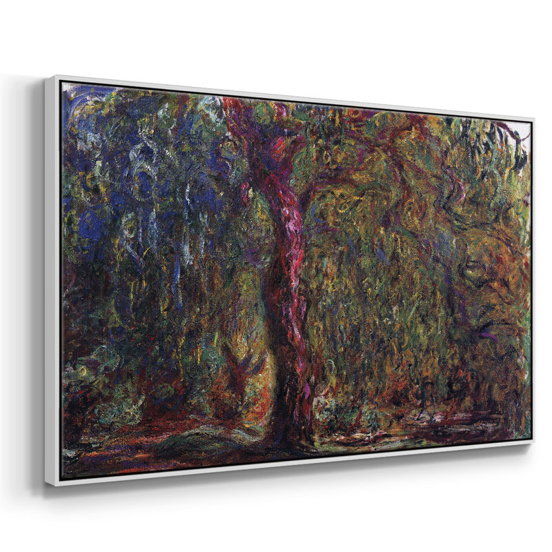 «Weeping Willow» par Monet, reproduction d'art sur toile, Blanc, H 25 po x l 37 po x P 2 po