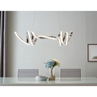Lustre géométrique à DEL unique et audacieux Lourde