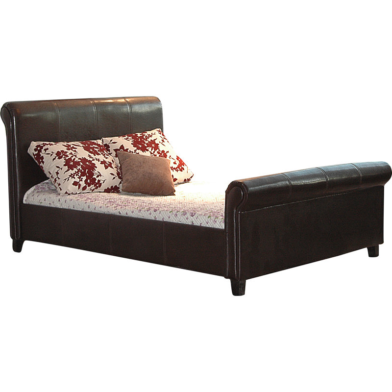 Clarence Upholstered Bed, Brown, Kingsize (5')