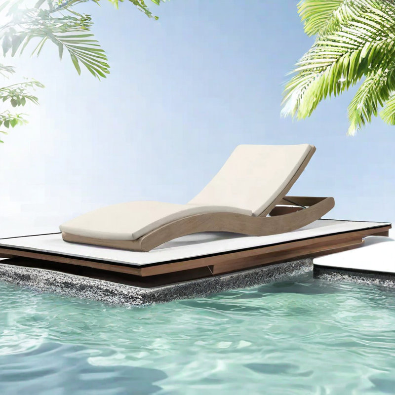 Chaise longue d'extérieur en teck pour l'extérieur