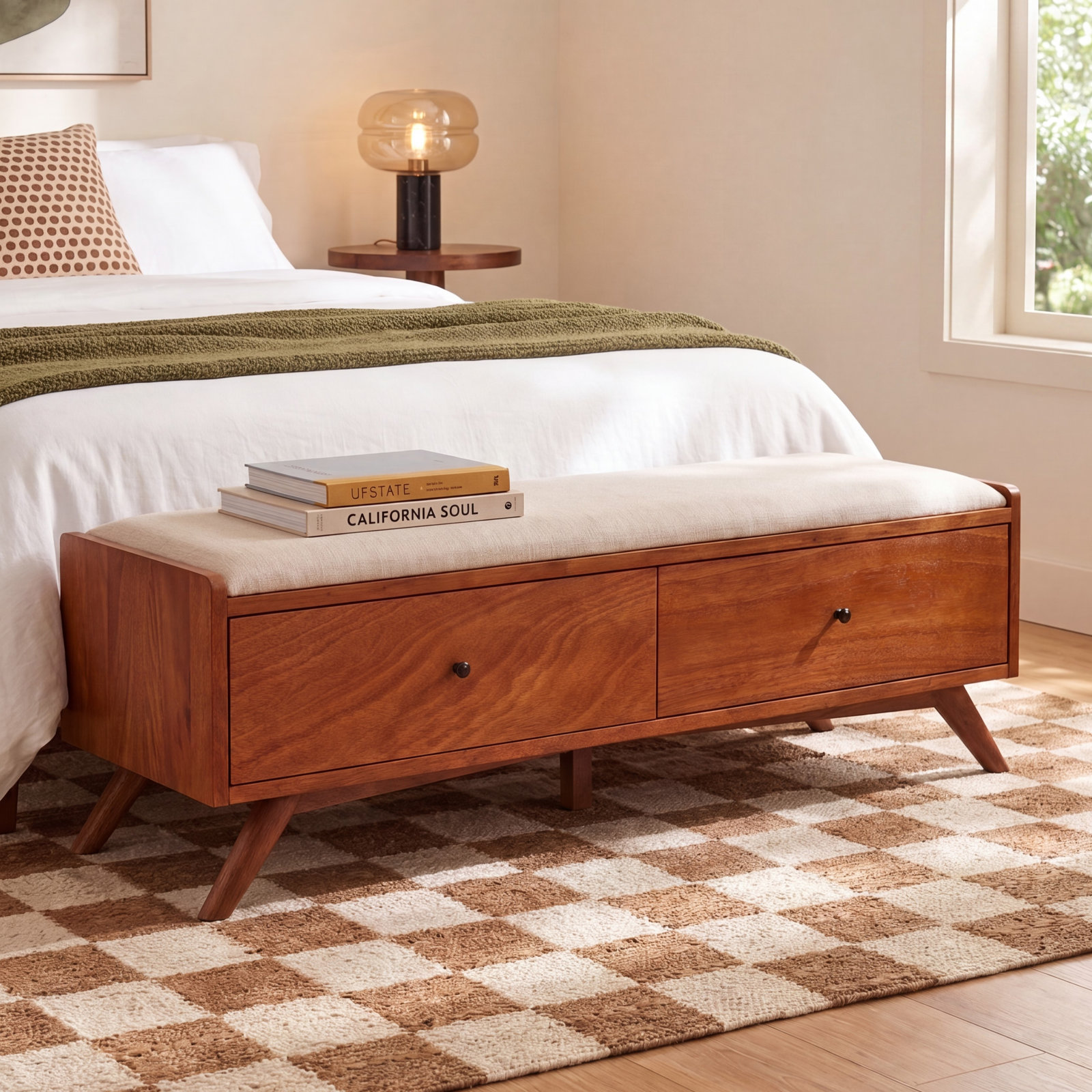 Williams 59" Bedroom Bench, Chestnut