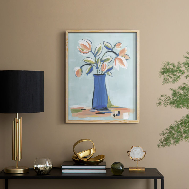 «Botanica Bouquet I», reproduction encadrée - bois massif, H 30 po x l 24 po, Naturel