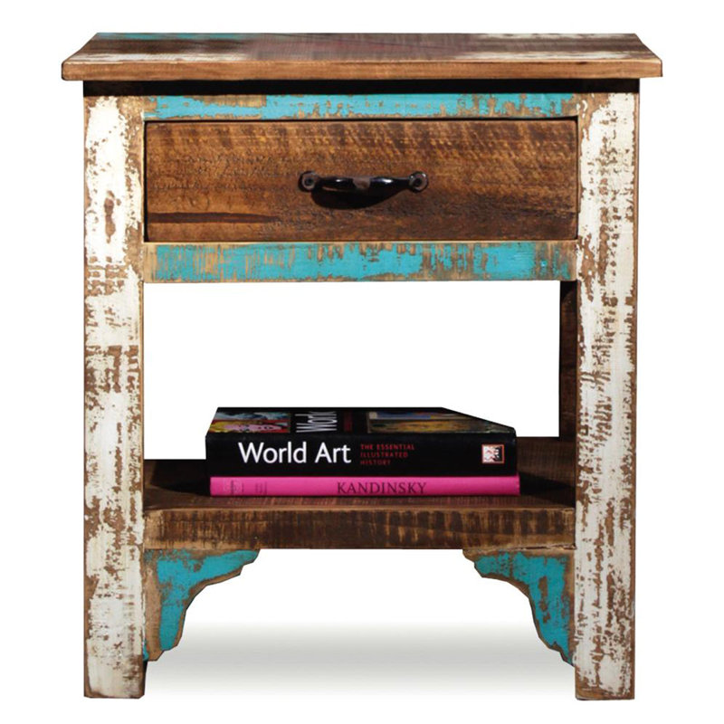 Adelen Solid Wood End Table with Storage