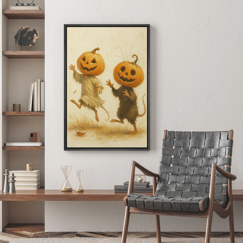 Mignon fantôme, impression sur toile encadrée, décoration de vacances d'Halloween, Noir, H 24 po x l 16 po