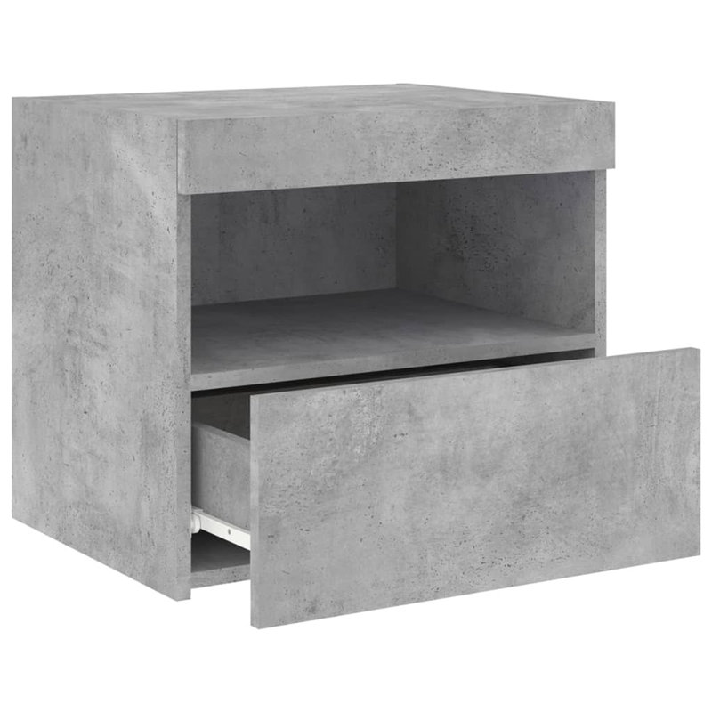 Nirmal 50cm W Manufactured Wood Bedside Table, Concrete Grey, Individual