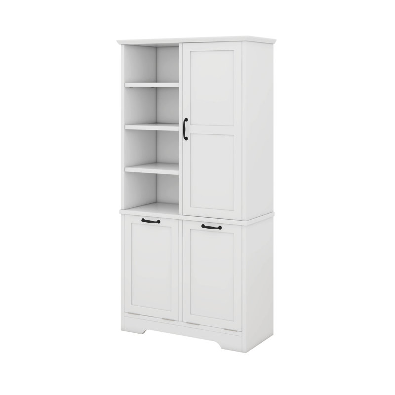 Maximize Space With Bathroom Storage Cabinet, Adjustable Shelves, White