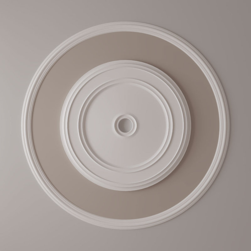 Ensemble d'anneaux de plafond traditionnel, H 64,5 po x l 64,5 po, Paquet de 4 (forme un cercle complet)