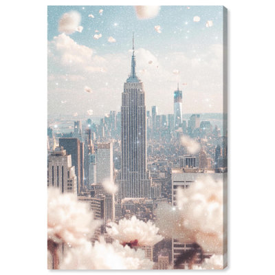 Décoration murale pivoines sur toile New York par Glam 