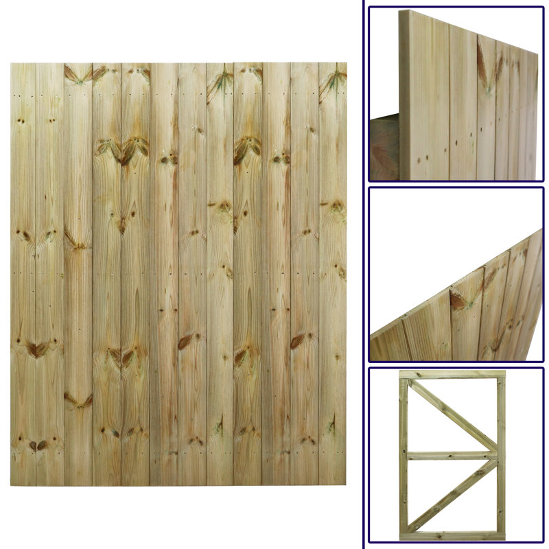 Narmada Pressure Treated (Tanalised) Gate, 180cm H x 135cm W x 4.6cm D