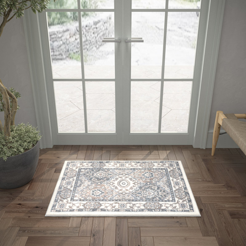 Tapis oriental crème Wealden, Rond 7 pi 10 po