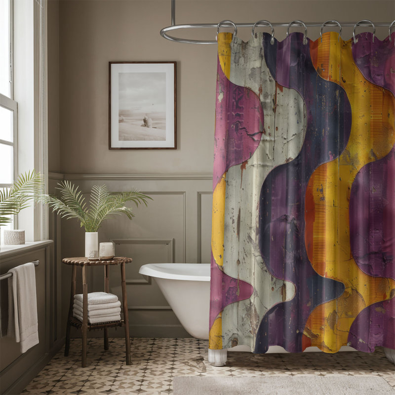 Affiche «Aged» - Rideau de douche Premium, H 74 po x l 71 po