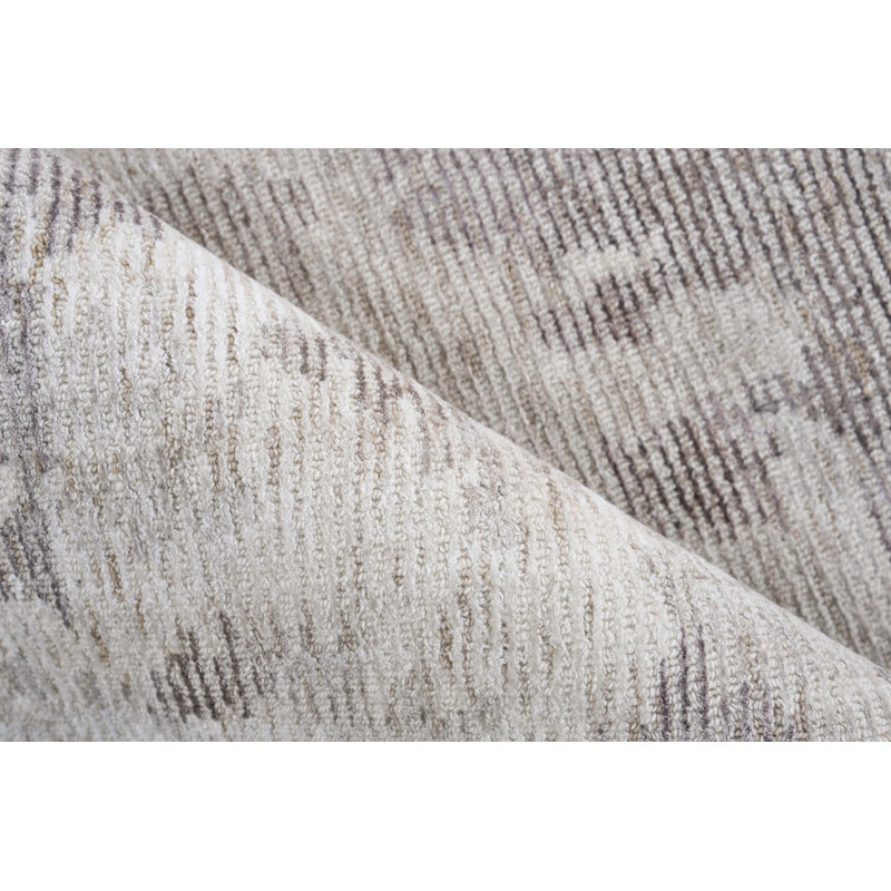 Abstract Area Rug in Brown, Rectangle 10' x 14'