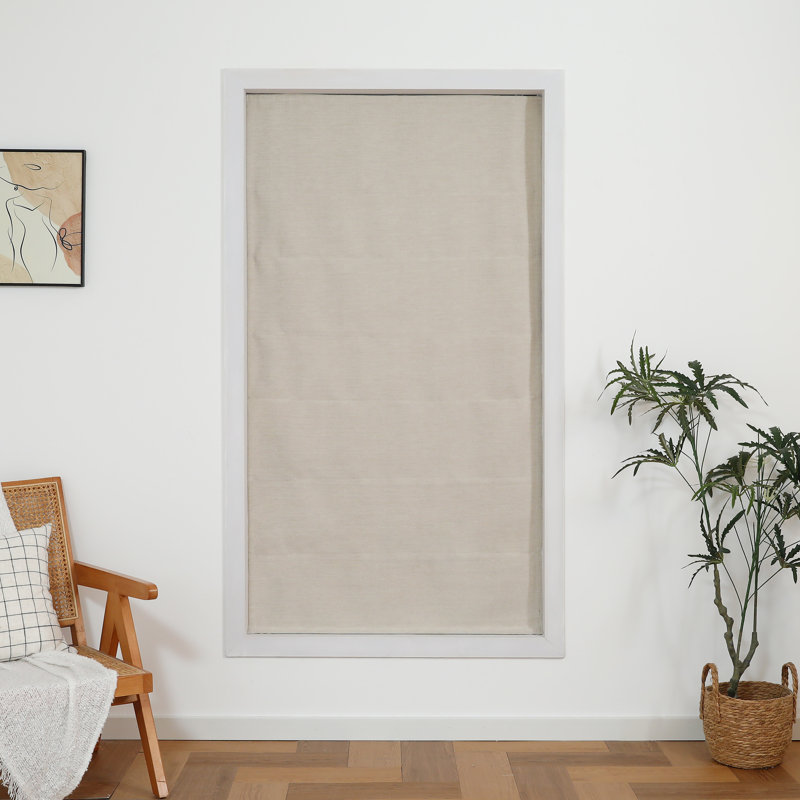 Store romain sans cordon en chenille occultant, L 34 po x L 64 po, Avoine