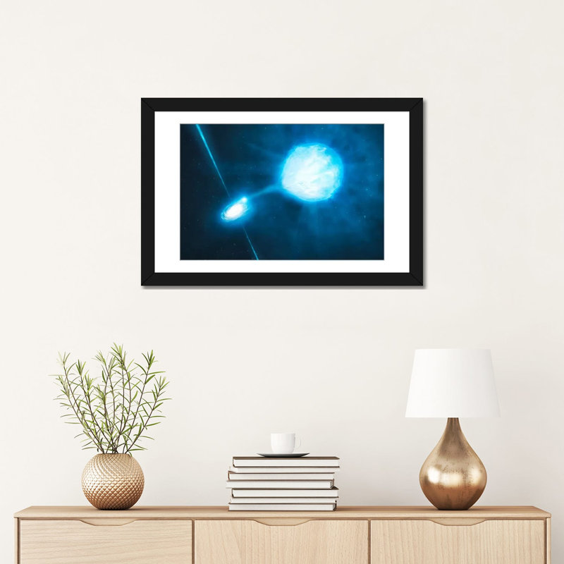 Hole Graphic Art on Canvas, 16" H x 24" W x 1" D, Black Framed Fine Art Paper, White