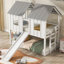 House Bunk Bed With Slide And Windows