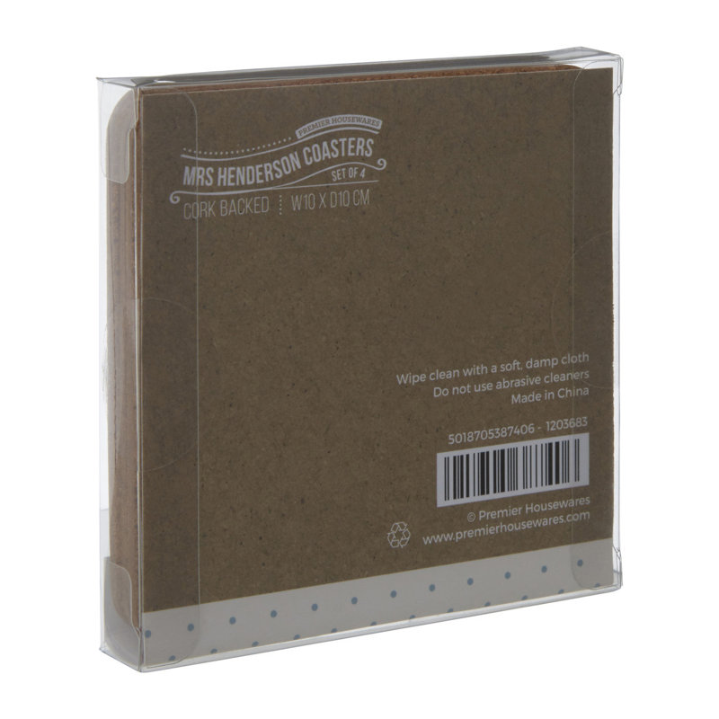 Saarah Cork Square 4 Piece Coaster Set