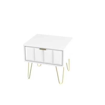 Fully Assembled Cube - Gold Hairpin (F) 1 Drawer Bedside
