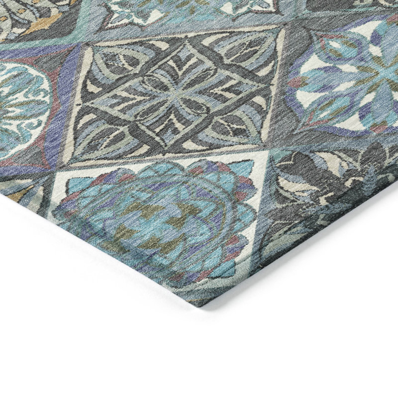 Machine Washable Indoor/Outdoor Boruta ACN2256 Panels Rug, Rectangle 5' x 7'6"