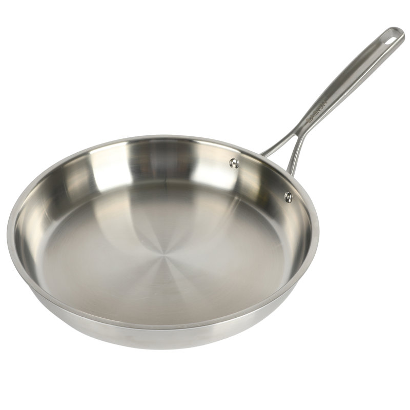 Babish 12.5-Inch Stainless Steel Non-Stick Fry Pan with Lid