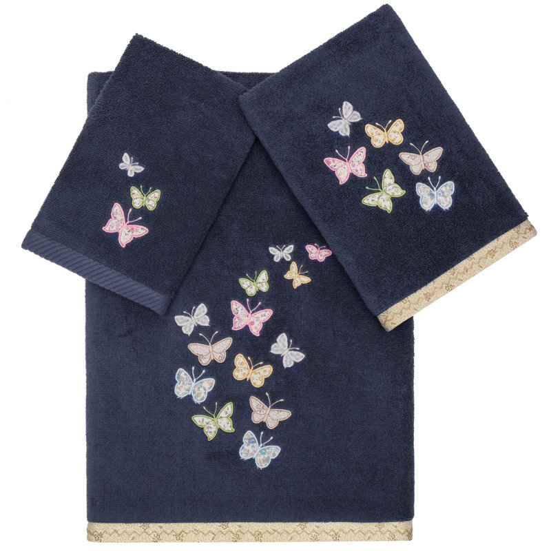  Ensemble de serviettes 3 pièces 100% coton turc, Marine