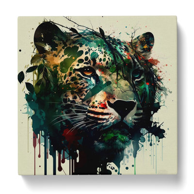 Jungle Splatter Art - Wrapped Canvas