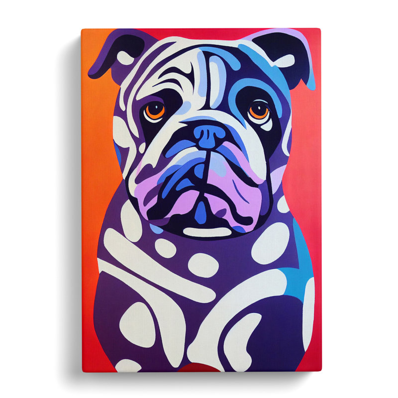 British Bulldog Abstract Vol.2 - Wrapped Canvas, 60cm H x 40cm W x 3cm D