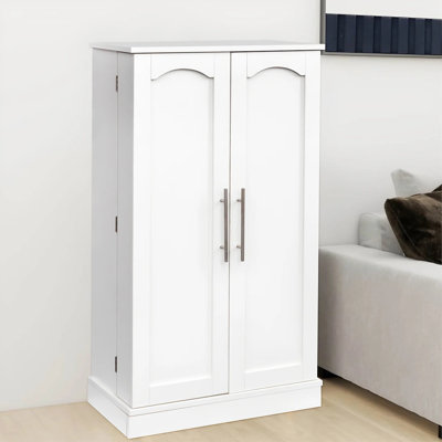 41" White Kitchen Pantry Cabinet with Doors, Adjustable Shelves & Storage Racks, Modern Organizer for Kitchen or Dining Room by Latitude Run