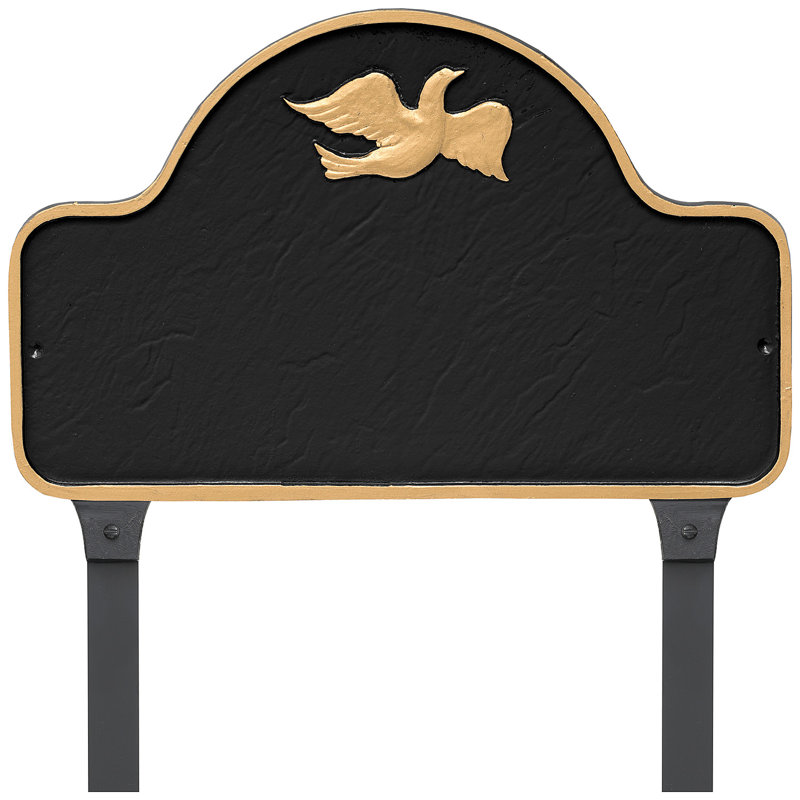 Plaque d'adresse avec colonnettes Dove Arch, Noir / or, Oui