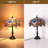 18.5" Tiffany Baroque Table Lamp， Handmade Glass Lampshade & Bulb Included