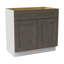 Armoire de salle de bain en bois massif prêt à assembler avec comptoir Shaker - comptoir non inclus-126302483