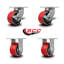 Ensemble de roulettes en poly robuste sur roulettes en fonte 2 freins 2 rigides SCC