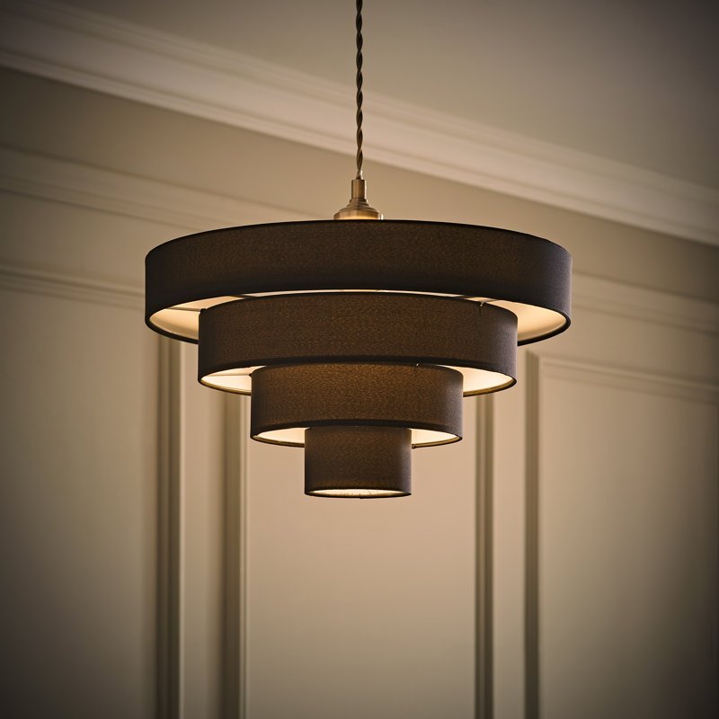 Nevada 22 cm H Novelty Cotton Pendant Shade ( Screw On ), Black