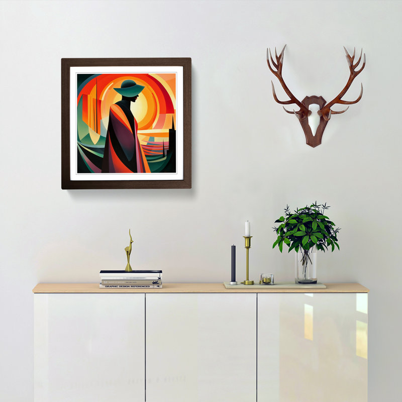 Single Picture Frame Print on Wood, Walnut