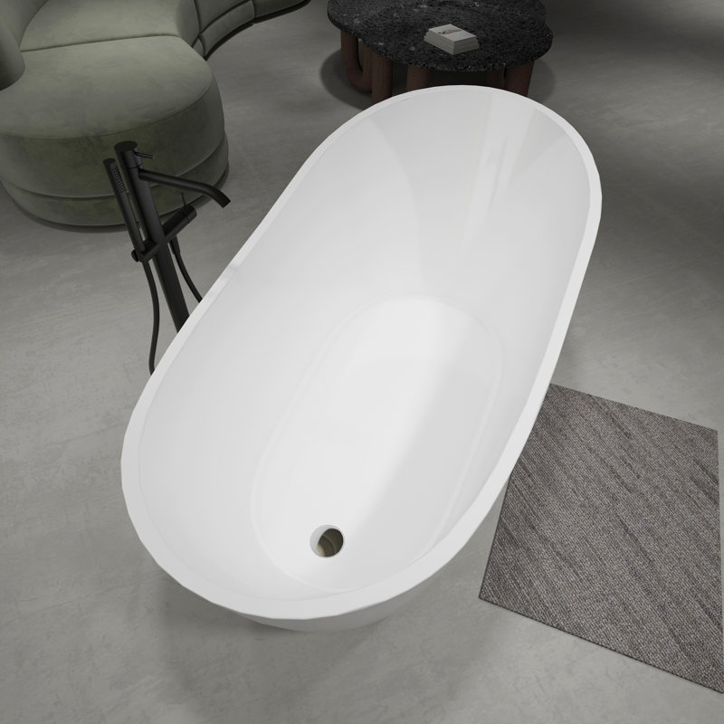 Baignoire de trempage autoportante en acrylique blanc brillant 55 "x 30" A29