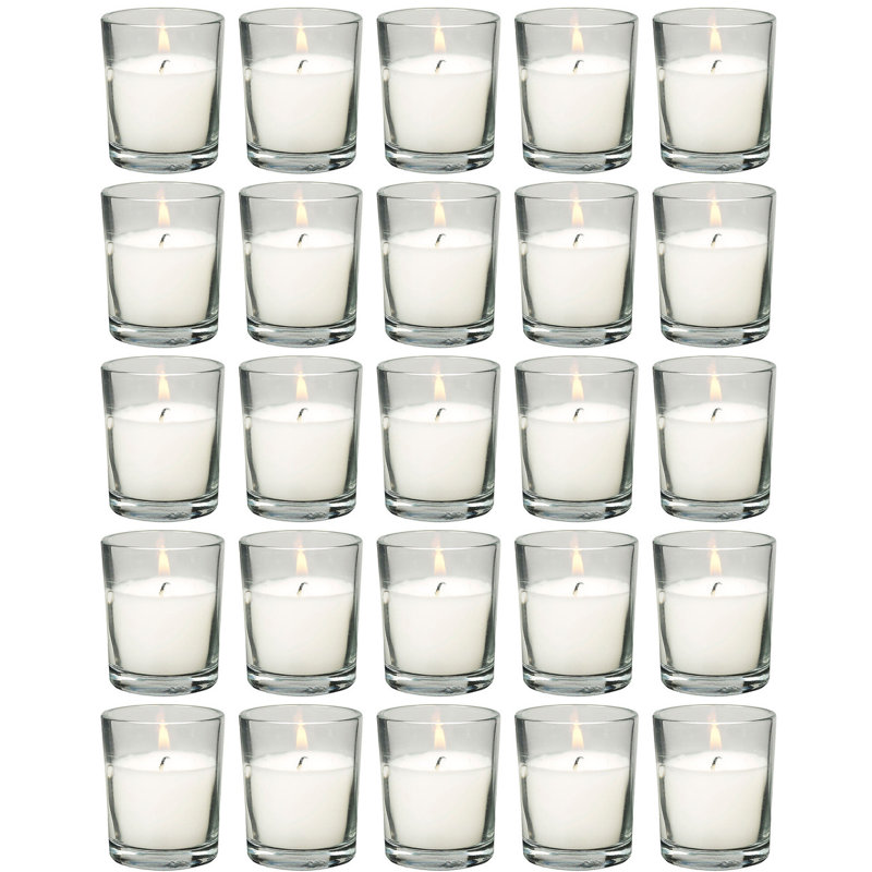 Bougies votives avec support, Blanc