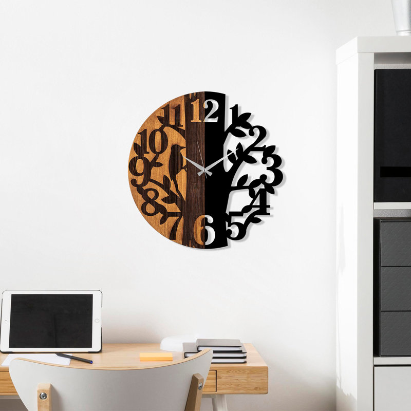 Horloge murale décorative en bois
