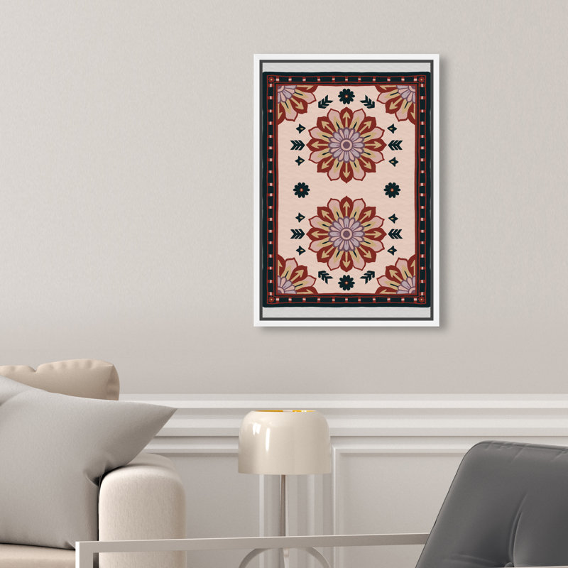 Midnight Damask Canvas Floral & Botanical Print by Oliver Gal, Black Frame, 10 x 15, 31"H x 21"W, White Floater Frame