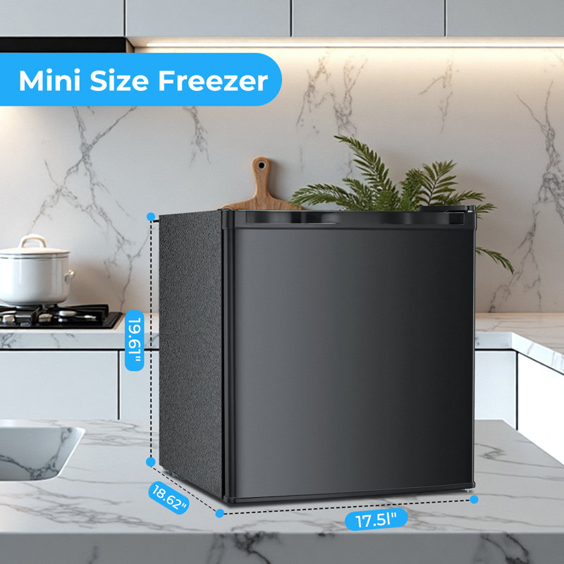 Electactic 1.1 Cu.ft Compact Upright Freezer - -7.6~6.8°F 7 Temp Settings, Reversible Door, Quiet, Black