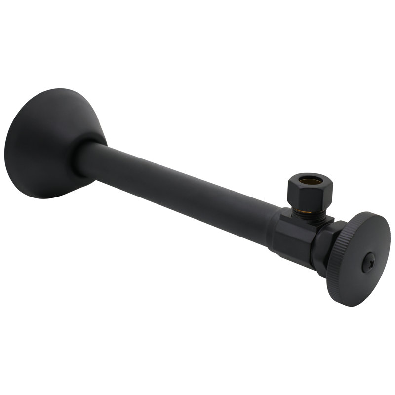 Soupape d'arrêt à poignée ronde à angle, sueur en cuivre 1/2 po x sortie de compression de 3/8 po de diamètre extérieur