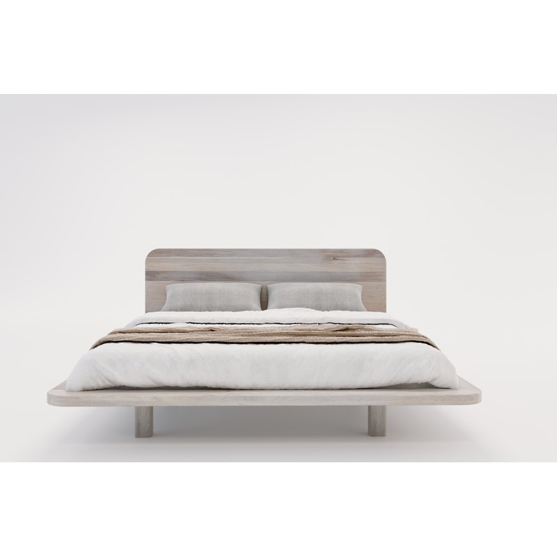 Iyanna Solid Wood Bed, Bleached Oil, Small Double (120 x 200 cm)