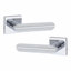 6 Pairs Modern Lima Design Premium Door Handles on Square Rose in Polished Chrome Finish with 3" Ball Bearing Hinges and 2.5" Tubular Latch