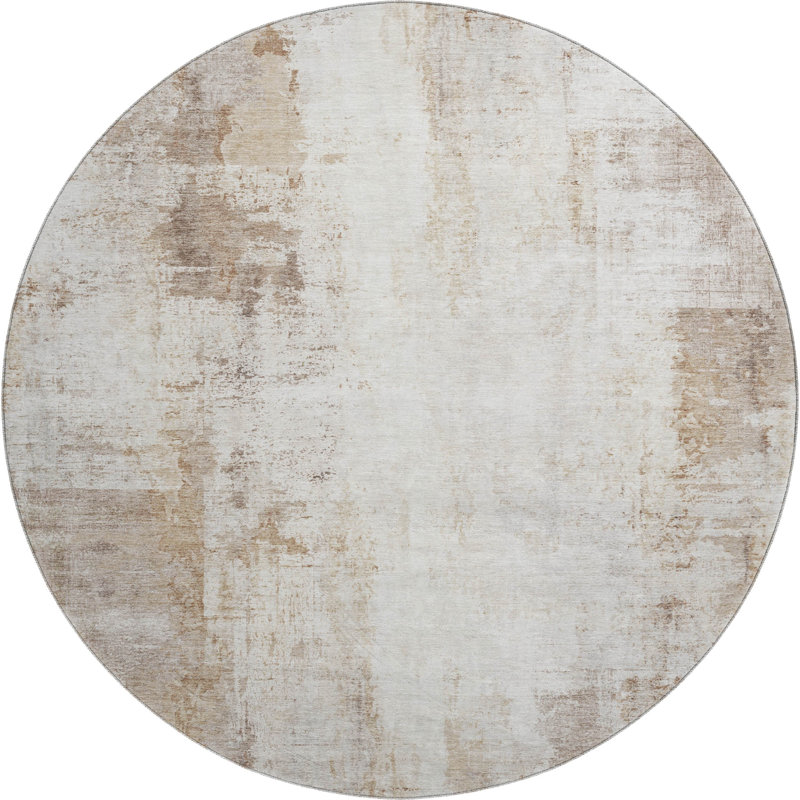Premium Machine Washable Mayfield  modern Rug, Beige, 8' Round