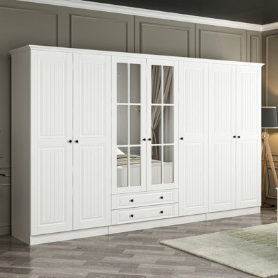 Elina 7 Door Manufactured Wood Wardrobe